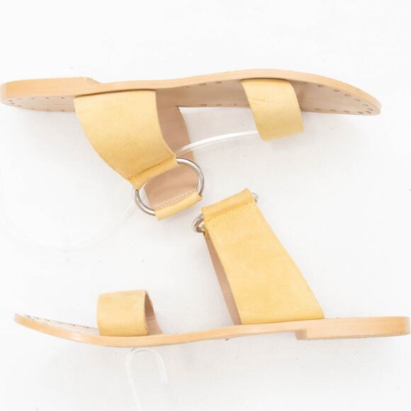 Topshop Yellow Suede Leather Summer Hooray Ring Slide Sandals Size 38 US 7.5 - Picture 6 of 12